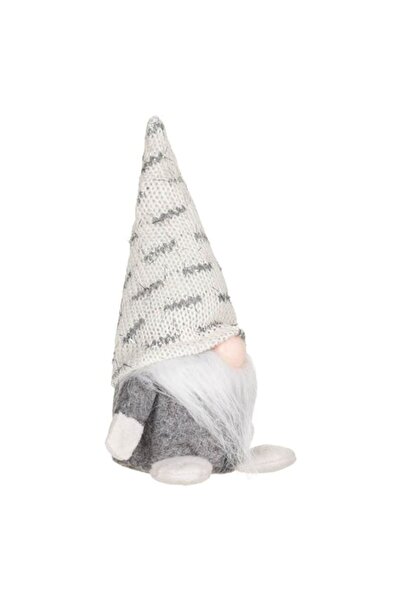 IRO Decorative Gnome Figurine, Christmas, Gray with White Hat, 18 cm