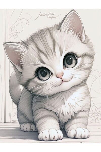 ALAYRA International لوحة فنية جدارية مؤطرة من قماش ملون لقطط صغيرة لطيفة - د...