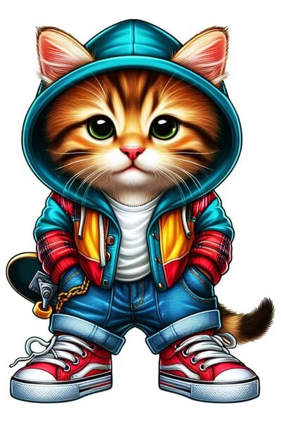 ALAYRA International لوحة فنية جدارية مؤطرة من قماش ملون لقطط صغيرة لطيفة - د...