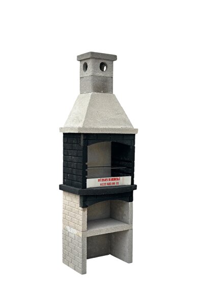 Büzsan Barbekü BETON BARBEKÜ MANGALLIK ANTRASİT GRİ 70 LİK DAVLUMBAZLI