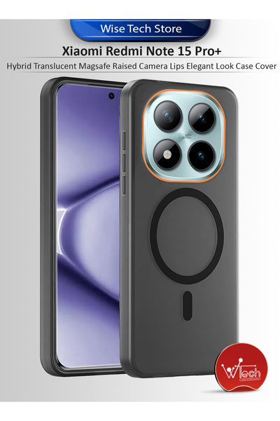 Wtech غطاء حماية هجين شفاف مع كاميرا ماج سيف مرتفعة لهاتف شاومي ريدمي نوت 15 ...
