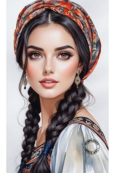 ALAYRA International ملصق فني ملون لوجه امرأة، ديكور جداري منزلي معاصر - 40×6...