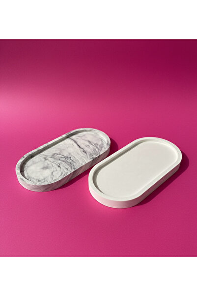 Pembe Karavan 2'li Bohem Dekoratif Oval Sunumluk Seti, Dekoratif Biblo Takı T...