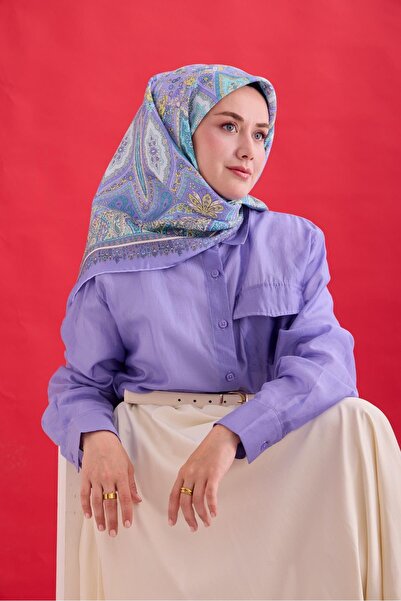 Silk Home Eșarfă de mătase Tivil IST 11476 - 12 Model etnic galben-liliac