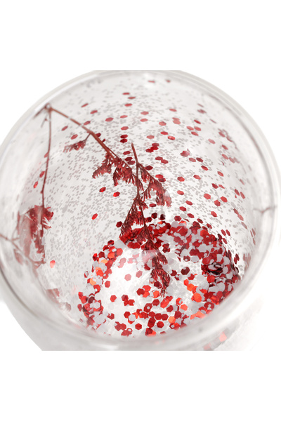 Malooki Glass Mug with Dried Flowers – snow