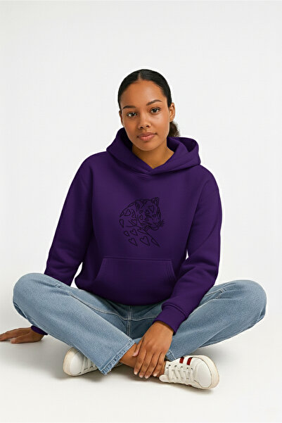 LORVEX Hanorac cu glugă pentru femei, supradimensionat, 100% bumbac, imprimat...