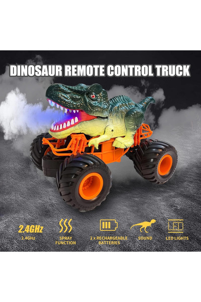 Bebelul Interactive Dinosaur Car – Lights, Steam, RC Control