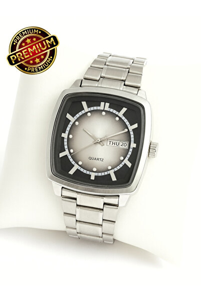 arpat time saat aksesuar Premium, Steel Case, White Dial Men's Watch with Calendar