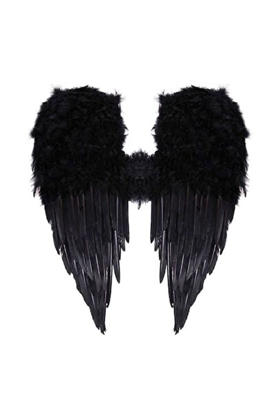 OEM Μαύρα φτερά κοστουμιού 60x60 cm, γοτθικό αξεσουάρ για το Halloween, ρυθμι...