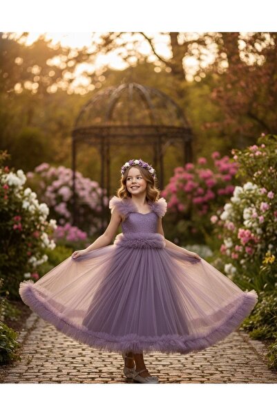 asyagiyimavm25 Mor Büyüleyici Tül Prenses Elbisesi - Özel Günlerin Yıldızı! 💜