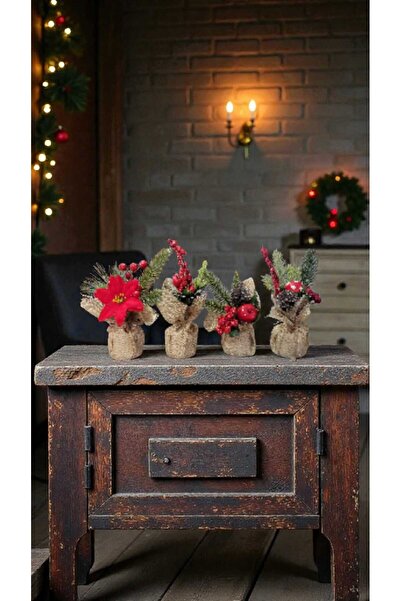 First Choice 4 BUCĂȚI Mini Decorațiuni de Masă pentru Brad de Crăciun 20 cm , foarte frumoase