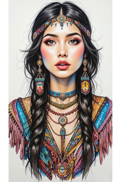 ALAYRA International ملصق فني تجريدي نابض بالحياة لوجه أنثوي، ديكور جداري عصر...