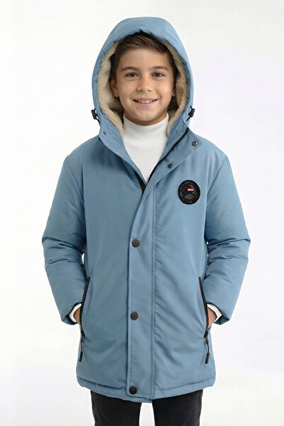 D1fference Erkek Çocuk Mavi Su ve Rüzgar Geçirmez İçi Kürklü Jel Elyaflı Cepl...