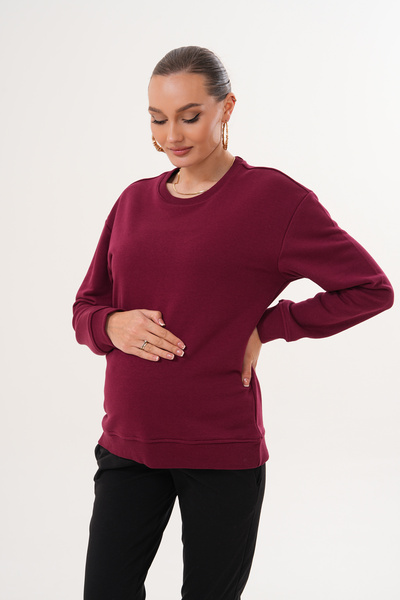 Miss Dünya Lissa Crew Neck 100% Cotton Maternity and Postpartum Basic Sweatshirt