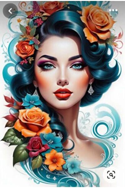 ALAYRA International ملصق فني ملون لوجه امرأة، ديكور جداري منزلي معاصر - 40×6...