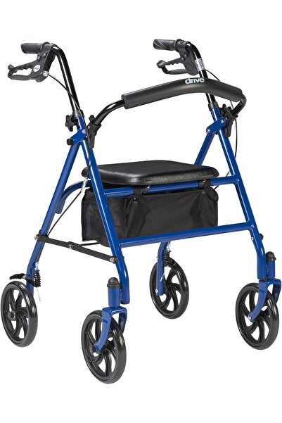 Drive Medical مشاية طبية بأربع عجلات مع دعم للظهر قابل للطي