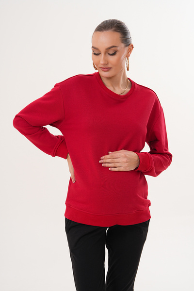 Miss Dünya Lissa Crew Neck 100% Cotton Maternity and Postpartum Basic Sweatshirt