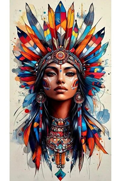 ALAYRA International ملصق فني ملون لوجه امرأة، ديكور جداري منزلي معاصر - 40×6...