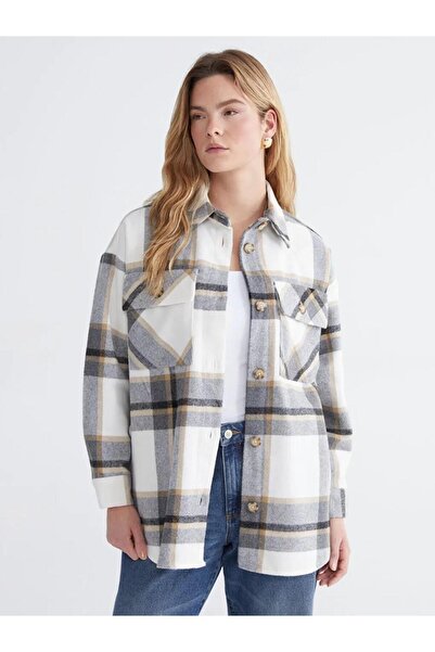 LC Waikiki Καρό oversized Γυναικείο πουκάμισο (W5)