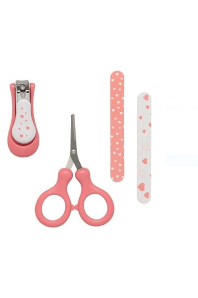 OEM Σετ μανικιούρ για μωρά με ροζ καρδούλες, 4 τεμ.