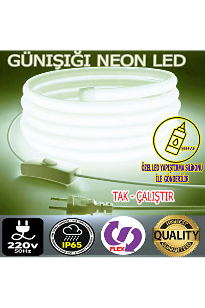 yeninesilledci ömür elektroled 220V NEON LED 2 MT GÜNIŞIĞI TAK ÇALIŞTIR YÜKSE...