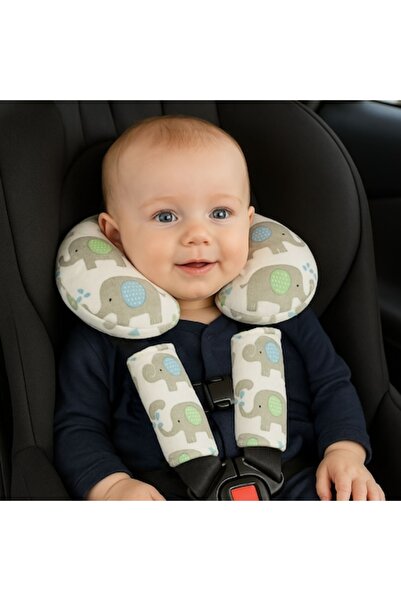 OEM Set de perne de călătorie și pernuțe pentru centura de siguranță cu model...