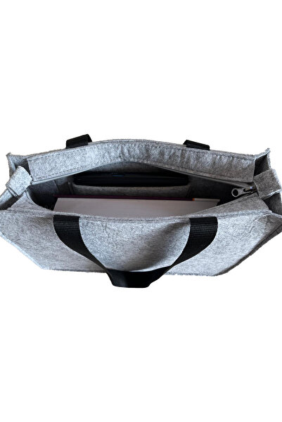 dilekolay Medium Shoulder Bag - Printed Felt Bag - Fatma Ananın Hand - 35X25 cm