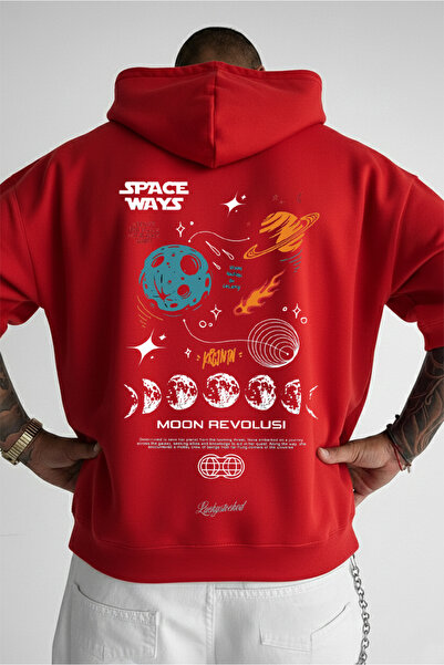 LORVEX Sa kapuljačom Hoodie Oversize kroj Unisex 100% pamuk paket SPACE WAYS ...