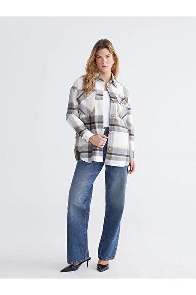 LC Waikiki Καρό oversized Γυναικείο πουκάμισο (W5)