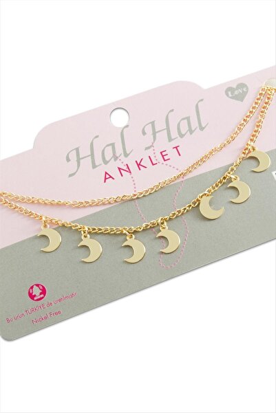 ZERO LAND Nrzsnt Crescent Double (232239) Chain Anklet-Yellow