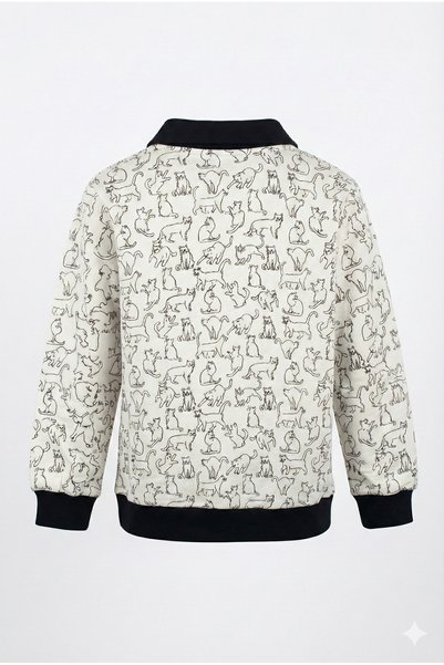Bonbelle Kedi Baskılı Çocuk Sweatshirt