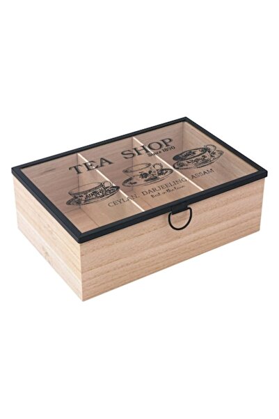 OEM Wooden Box with 3 Compartments for Tea 24x16x8cm