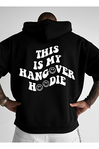 LORVEX Hanorac cu glugă tricou Oversize Unisex 100% bumbac Imprimat HANGOVER