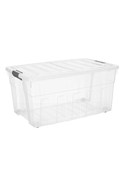 OEM Transparent Foldable Plastic Storage Box with Lid & Wheels 120L