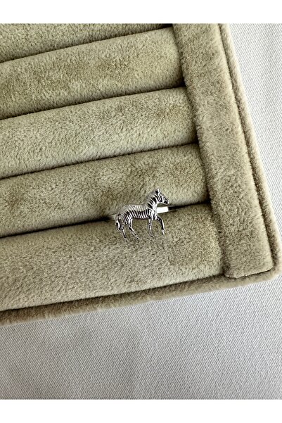 ringbox Silver Color Zebra Steel Ring