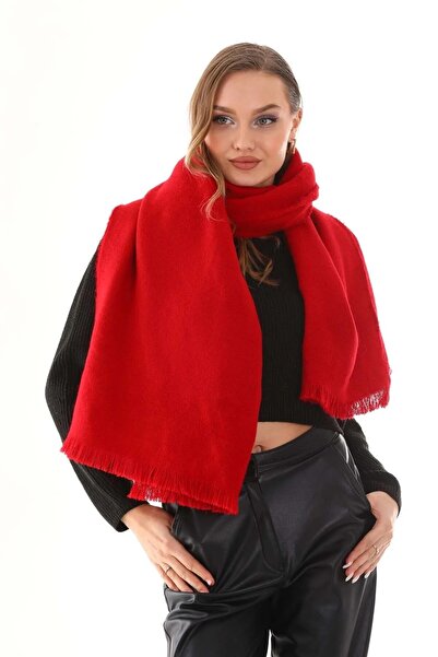 shieba outlet Soft Textured Puffy Sherly Shawl Scarf Red