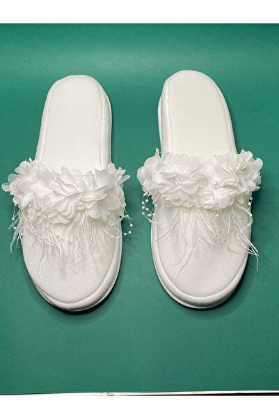 Massaltay Furry Floral Pearled Maternity Slippers – Stylish Mommy Slippers & ...