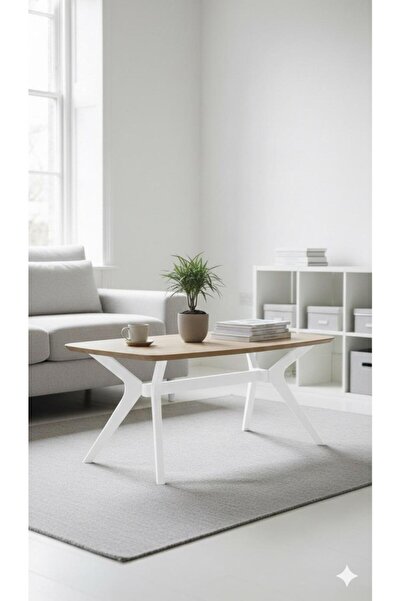 Rual Salon Orta Sehpa İskandinav Tarz Modern Sade Şık Orta Sehpa 55x70cm Komp...