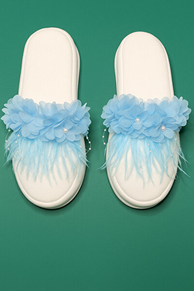 Massaltay Furry Floral Pearled Maternity Slippers – Stylish Mommy Slippers & ...