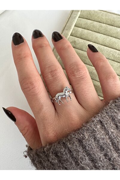 ringbox Silver Color Zebra Steel Ring