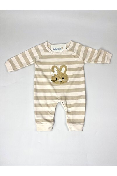 bebekyol Rabbit Süzene Embroidered Baby Romper