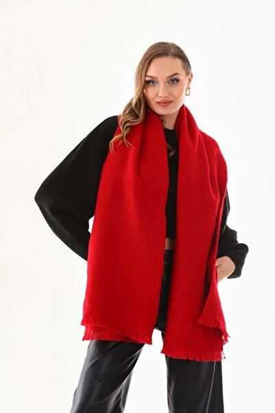 shieba outlet Soft Textured Puffy Sherly Shawl Scarf Red