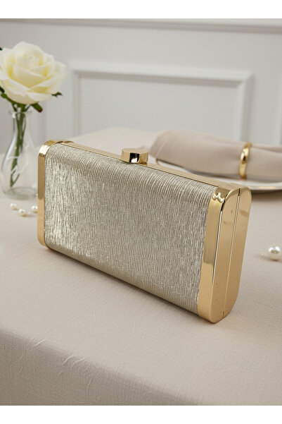 Biçanta Βραδινό φόρεμα με χρυσό μεταλλικό σκελετό, τσάντα γάμου, αρραβώνας, αποφοίτηση