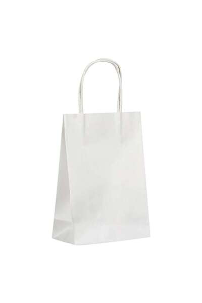 OEM Λευκή χάρτινη τσάντα δώρου 16x23x8 cm
