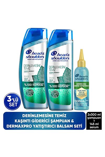Head & Shoulders Derinlemesine Temizlik Giderici Şampuan 300ml x2, DermaXPro ...