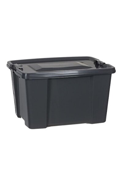 OEM Storage box with lid and handles, plastic, Black, 45x34x30 cm, 30 L