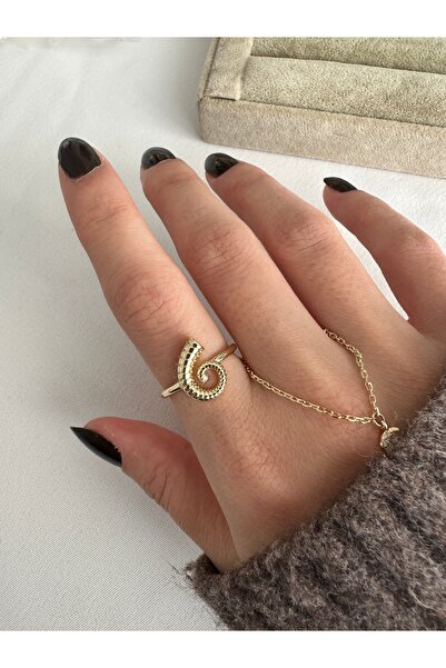 ringbox Gold Spiral Tail Steel Ring