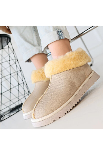 ZENGEZUR MALL Nrzsnt Abby Beige Suede Boots (232135) (Size: 36)