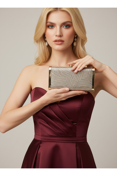 Wedding Fashion Rosegold Silver Full Crystal Stone and Metal Frame and Evening Dress Bag Wedding Engagement Graduation