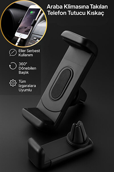Hane Dostu Araba Klimasına Takılan Telefon Tutucu Kıskaç – Universal Araç İçi...